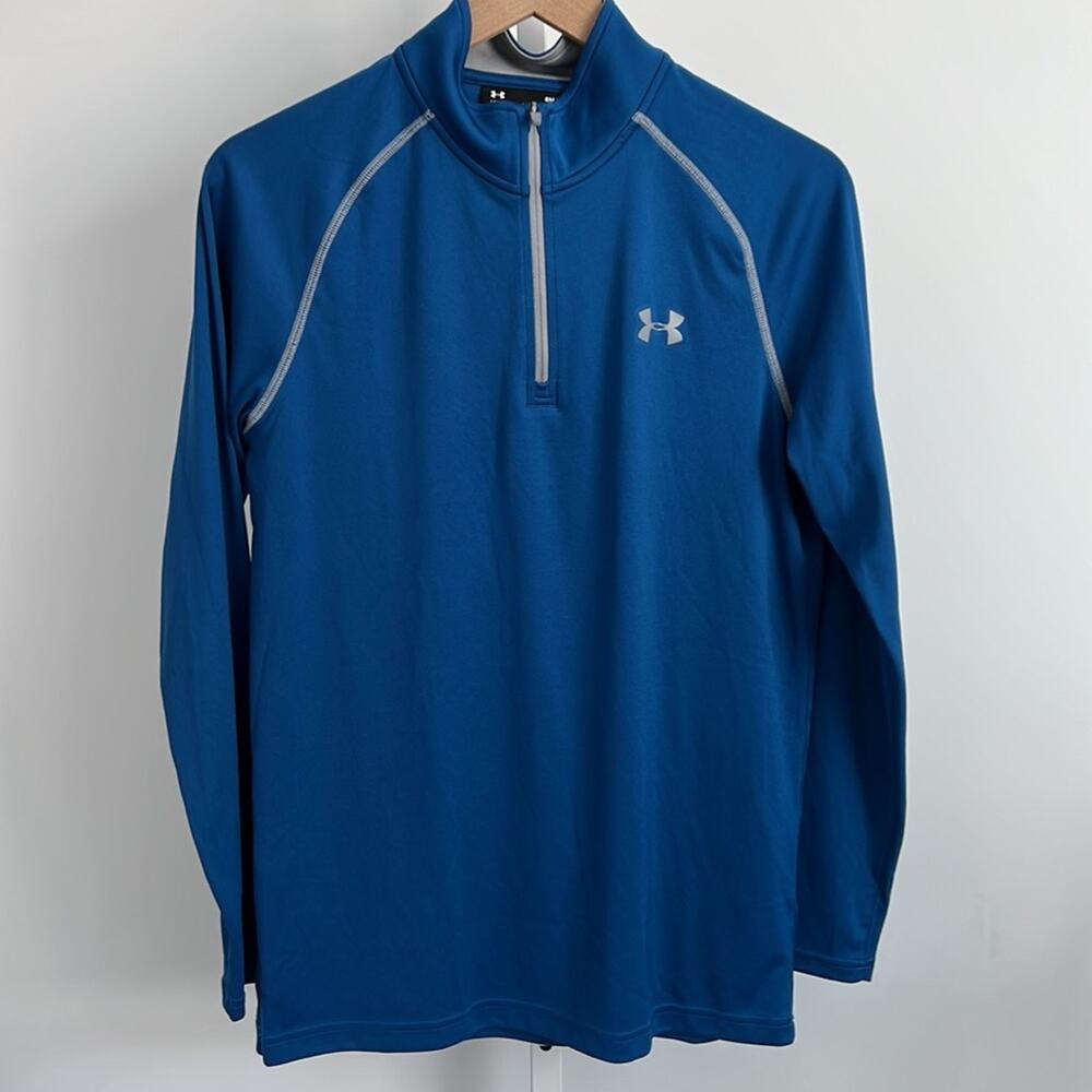 UNDER ARMOUR blue 1/4 zip long sleeve shirt small
